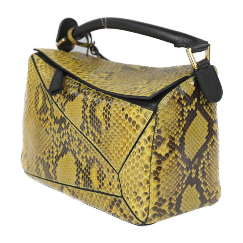 Loewe Yellow Bag Bag Python Leather Shoulder Smal… - image 1